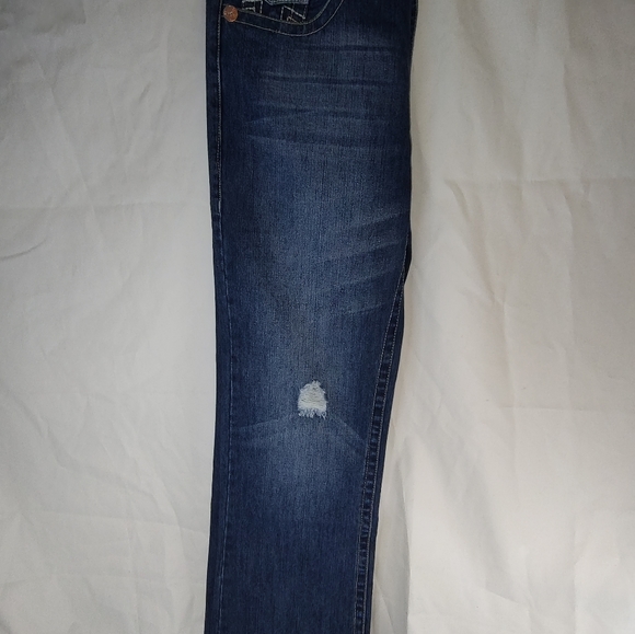 True Religion World Billy SuperT Jeans Mens 34 Bootcut Med Wash Flap Pocket - Picture 4 of 5